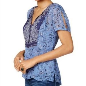 Lucky Brand Sheer Paisley Top